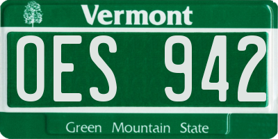 VT license plate OES942