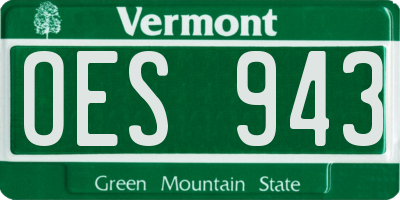 VT license plate OES943