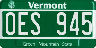 VT license plate OES945