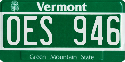 VT license plate OES946