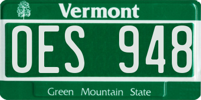 VT license plate OES948