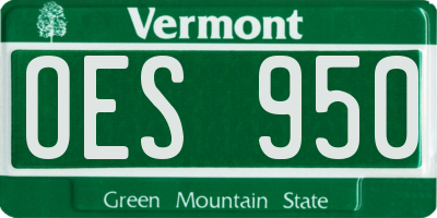 VT license plate OES950