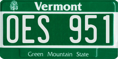 VT license plate OES951