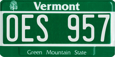 VT license plate OES957