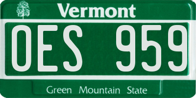 VT license plate OES959