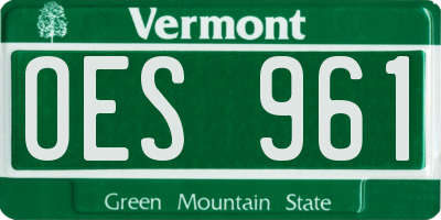 VT license plate OES961