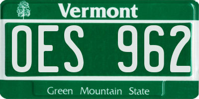 VT license plate OES962
