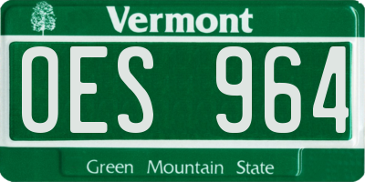 VT license plate OES964