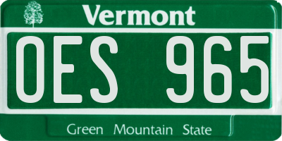 VT license plate OES965