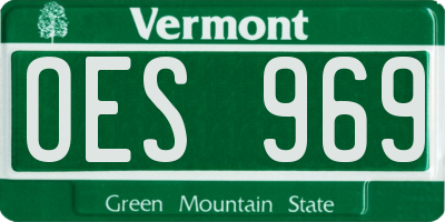 VT license plate OES969