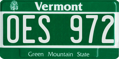VT license plate OES972