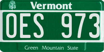 VT license plate OES973
