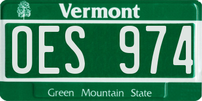 VT license plate OES974