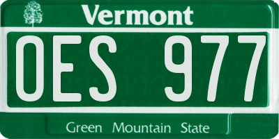 VT license plate OES977