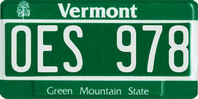 VT license plate OES978