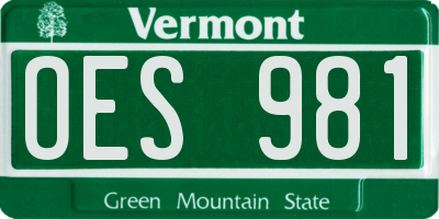 VT license plate OES981