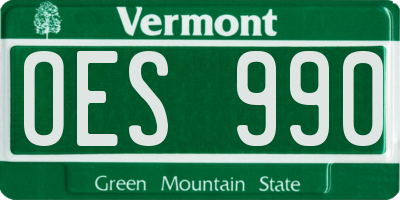 VT license plate OES990