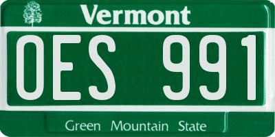 VT license plate OES991