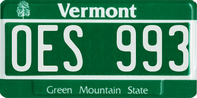 VT license plate OES993