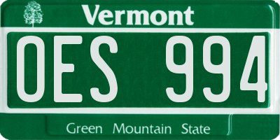 VT license plate OES994