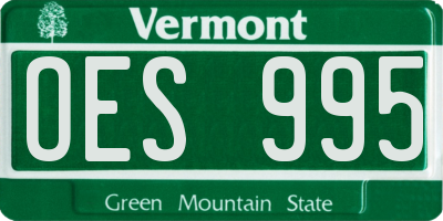 VT license plate OES995