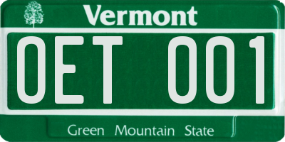VT license plate OET001