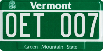 VT license plate OET007