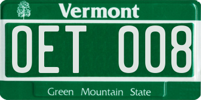 VT license plate OET008