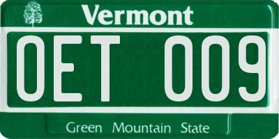 VT license plate OET009