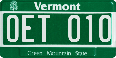 VT license plate OET010