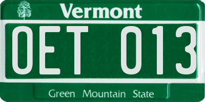VT license plate OET013