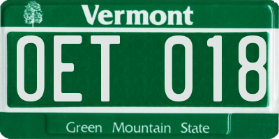 VT license plate OET018