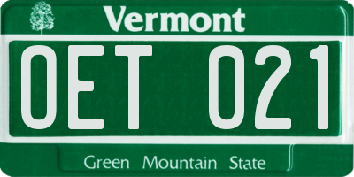 VT license plate OET021