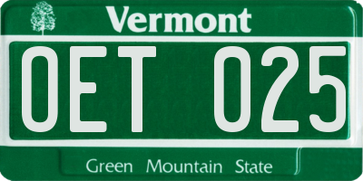 VT license plate OET025