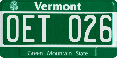 VT license plate OET026