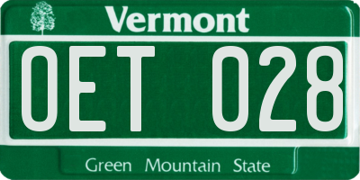 VT license plate OET028