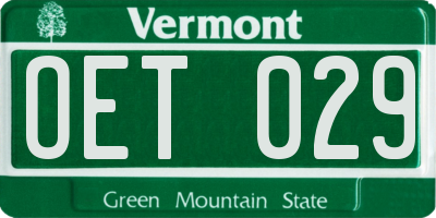 VT license plate OET029