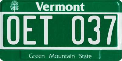 VT license plate OET037