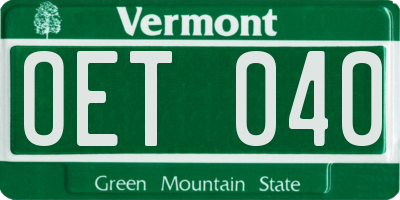 VT license plate OET040