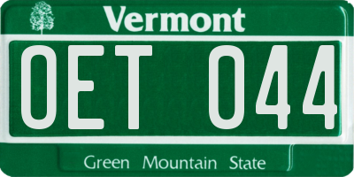 VT license plate OET044