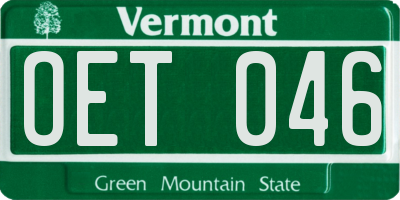 VT license plate OET046