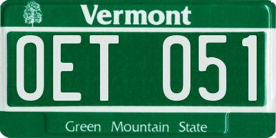 VT license plate OET051