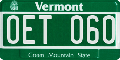 VT license plate OET060