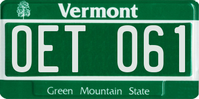 VT license plate OET061