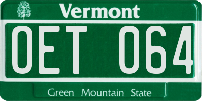 VT license plate OET064