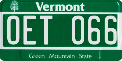 VT license plate OET066