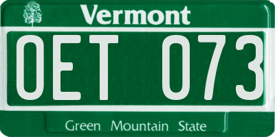 VT license plate OET073