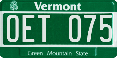VT license plate OET075