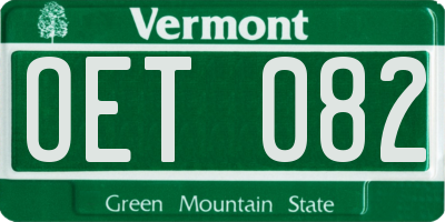 VT license plate OET082