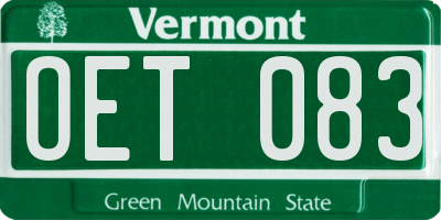 VT license plate OET083